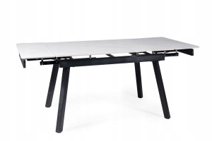 STÓŁ JOHN BIAŁY/ CZARNY STELAŻ 120(180)X85