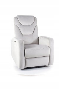 FOTEL ROZKŁADANY KRONOS VELVET JASNY SZARY BL03