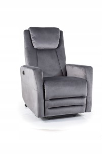 FOTEL ROZKŁADANY ADONIS (PIONIZACJA) VELVET SZARY