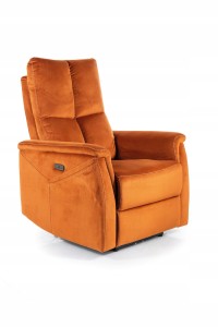 FOTEL ROZKŁADANY NEPTUN M VELVET CYNAMON MASAŻ