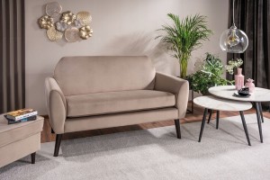 SOFA MENA VELVET CIEMNY BEŻ BLUVEL 40 / WENGE