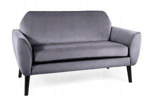 SOFA MENA VELVET SZARY BLUVEL 14 / WENGE
