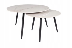 ŁAWA KORA D BIAŁY FI80 FI60/ CZARNY MAT ZESTAW