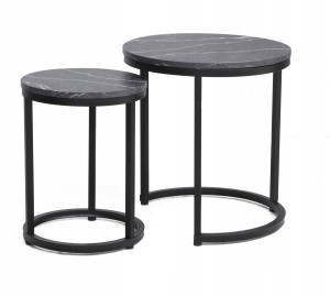 ŁAWA HOLA CZARNY EFEKT MARMURU/CZARNY (ZESTAW)