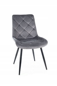 KRZESŁO RALPH VELVET czarny stelaż SZARY BL14