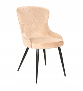 KRZESŁO LOTUS VELVET czarny stelaż BEŻ BLUVEL 28