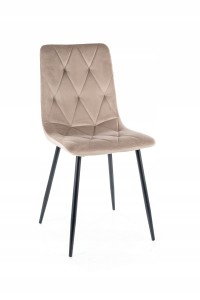 KRZESŁO TOM VELVET CZARNY/ CIEMNY BEŻ BLUVEL 40