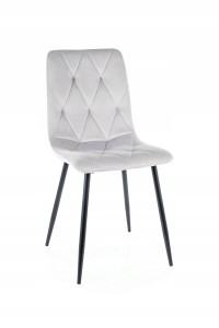 KRZESŁO TOM VELVET CZARNY/ JASNY SZARY BLUVEL 03