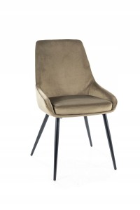KRZESŁO COBE VELVET CZARNY/ OLIWKA BLUVEL 77