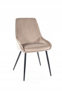 KRZESŁO COBE VELVET CZARNY/ CIEMNY BEŻ BLUVEL 40