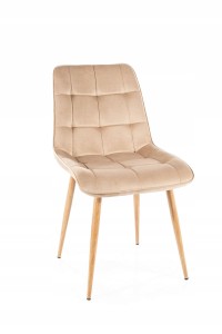 KRZESŁO CHIC D VELVET DĄB STELAŻ/ BEŻ BLUVEL 28