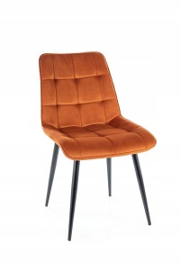 KRZESŁO Chic Velvet czarny stelaż CYNAMON