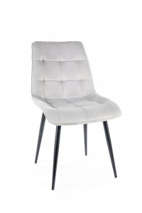 KRZESŁO Chic Velvet czarny stelaż JASNY SZARY