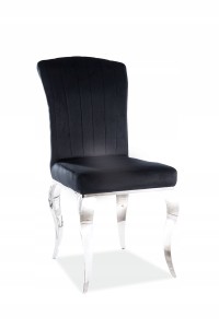 KRZESŁO PRINCE VELVET czarny CHROM