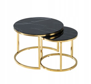 ŁAWA MUSE II CZARNY EFEKT MARMURU/ZŁOTY (ZESTAW)