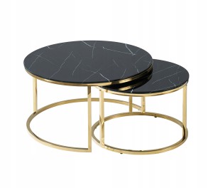 ŁAWA MUSE CZARNY EFEKT MARMURU/ZŁOTY (ZESTAW)