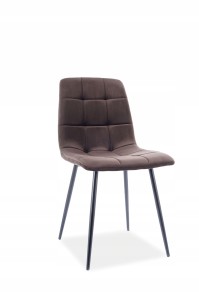 KRZESŁO Mila VELVET czarny stelaż BRĄZOWY AKSAMIT