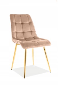 KRZESŁO Chic Velvet złoty stelaż BEŻOWY