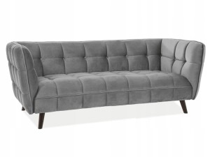 SOFA CASTELLO 3 VELVET SZARY BLUVEL 14 / WENGE