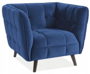 FOTEL CASTELLO 1 VELVET GRANATOWY BLUVEL 86 / WENG