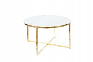 ŁAWA SALMA BIAŁY EFEKT MARMURU/ZŁOTY FI 80