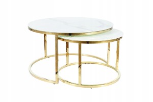 ŁAWA MUSE BIAŁY EFEKT MARMURU/ZŁOTY (ZESTAW)