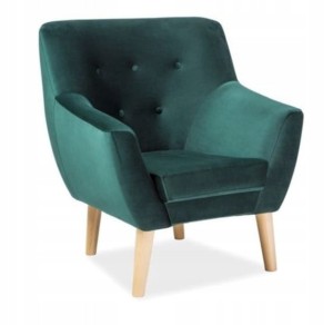 FOTEL NORDIC 1 VELVET KOLOR ZIELONY TAPICERKA BLUV