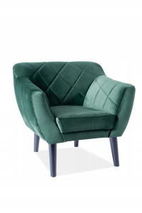 FOTEL KARO 1 VELVET KOLOR ZIELONY BLUVEL 78 / WENG