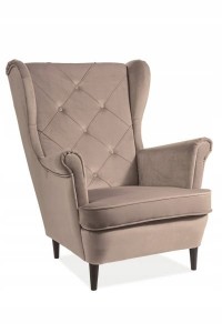 FOTEL LADY VELVET BEŻOWY BLUVEL 28 / WENGE