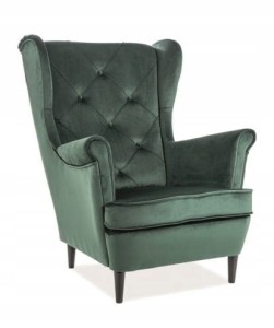 FOTEL LADY VELVET ZIELONY BLUVEL 78 / WENGE