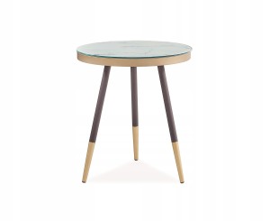 Stolik Vega C biały marmur czarny złoty 45x50