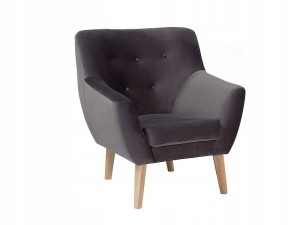 FOTEL NORDIC 1 VELVET KOLOR SZARY TAPICERKA BLUVEL