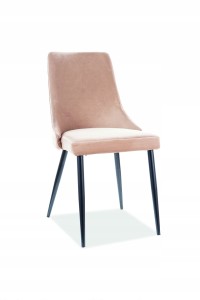 KRZESŁO PIANO B Velvet czarny stelaż BEŻ