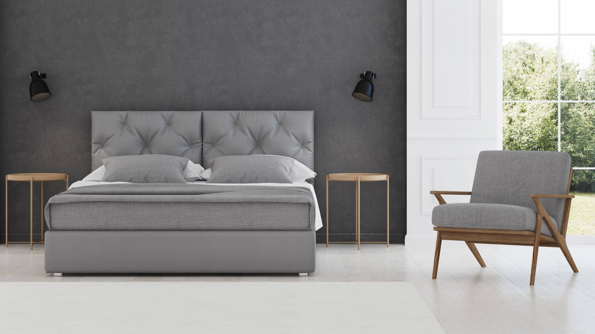 Łóżko Azurro Velvet 90x200 szare jako stylowy element każdej sypialni