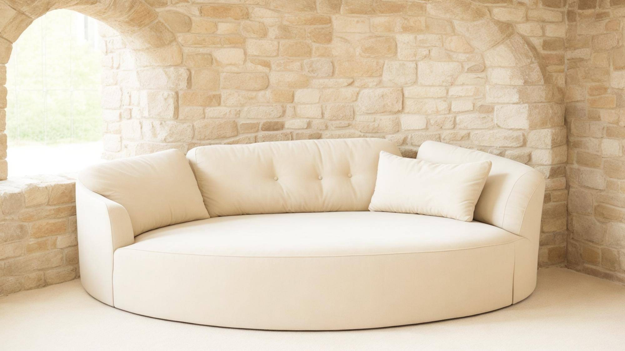 Pufa Lori Velvet beżowa 39x39 jako nowoczesny akcent w Twoim wnętrzu
