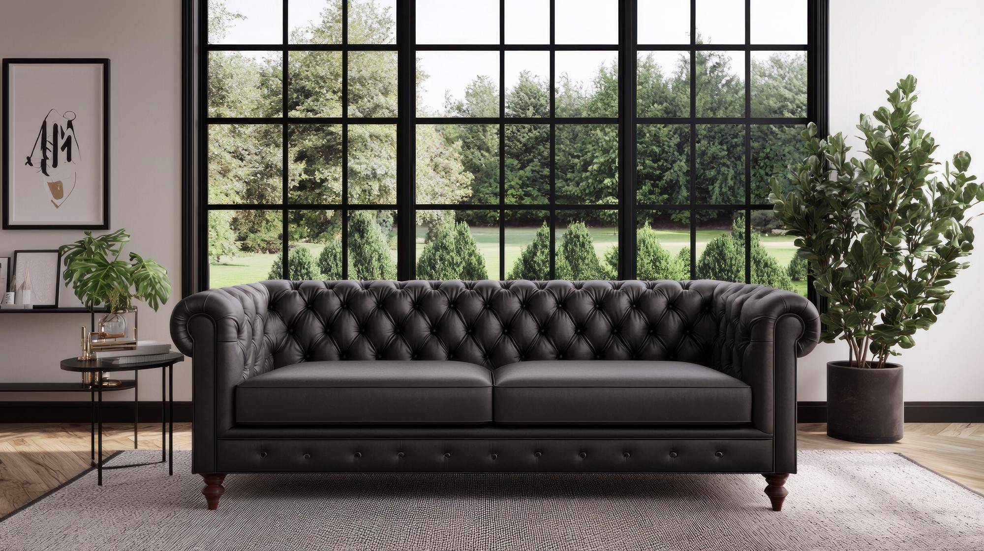 Sofa Karo 2 szara velvet wenge jako stylowy element Twojego salonu